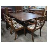 Duncan Phyfe Table & 7 Chairs