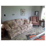 Rowe Furniture Sofa & Wingback Chair, End Table