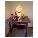 Library Table, GWTW Lamp, Sugar Shaker, Sewing Box