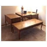 3 End Tables, 1 Coffee Table, Lamp, Coasters