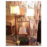 Multi-Colored Hook Area Rugs, Lamps, Stool, Art