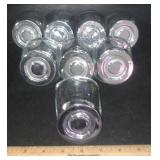 (8)SMALL GLASS DECANTERS (8)SMALL GLASS DECANTERS