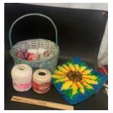 BASKET W/CRAFT ITEMS-ASSORTED