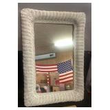 WICKER FRAMED MIRROR