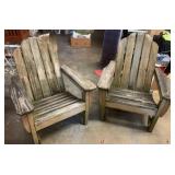 (2)ADIRONDACK CHAIRS-WOODEN (2)ADIRONDACK CHAIRS-WOODEN