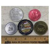 (5)MEDALLIONS/TOKENS-ASSORTED