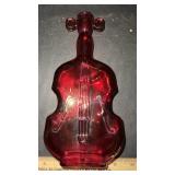 VINTAGE FLASHED RUBY RED VIOLIN BOTTLE VASE