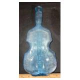 VINTAGE DELL GLASS LIGHT BLUE VIOLIN CELLO BOTTLE