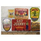 (6)VINTAGE JAR/BOTTLE LABELS