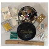 VINTAGE BUTTONS W/COLLECTOR TIN-ASSORTED
