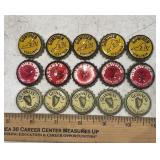 (15)BOTTLE CAPS-(5)EACH
