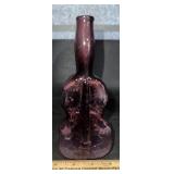 VINTAGE PURPLE AMETHYST GLASS VIOLIN BOTTLE VASE