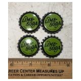 (4 COUNT) BOTTLE CAPS-LIME SODA