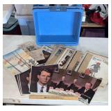 PLASTIC TOTE W/ASSORTED PAPER ITEMS-MAGAZINE