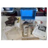 PLASTIC TOTE W/ASSORTED PAPER ITEMS-MAGAZINE PAGES