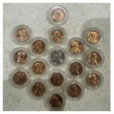 (16)LNCOLN MEMORIAL CENTS & (1)JEFFERSON NICKEL-IN