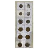 (12)MEXICO "CENTAVOS" COINS-(1)50 / (5)20 / (2)10