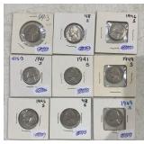 (9)JEFFERSON NICKELS ***1940