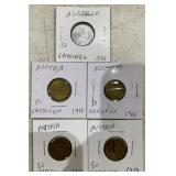 (5)AUSTRIA "GROSCHEN" COINS-(4)50 / (1)10 ***