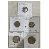 (5)RUSSIA "KOPEK" COINS-(2)20 / (2)15 / (1)1 ***