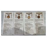 (4)LINCOLN/KENNEDY "COINCIDENCES" CENT & INFO