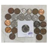 (15)LINCOLN CENTS & (6)JEFFERSON NICKELS &(2)
