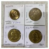 (4)KENYA "CENT" COINS-(1)5 / (3)10 ***ASSORTED