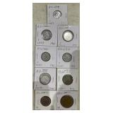 (9)BELIZE "CENT" COINS-(1)50 /(2)25 / (5)5 / (1)1