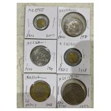 (6)MEXICO "PESO" COINS-(1)20 / (1)10 / (1)5 / (3)1