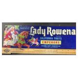 (26 COUNT) VINTAGE CRATE LABEL-LADY ROWENA/