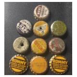 (10) 'DIFFERENT'  VINTAGE SODA  BOTTLE CAPS