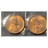 (BAG OF 2) 1958-D LINCOLN WHEAT BACK CENTS ***RED