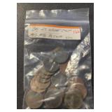 (BAG OF 25) 'REJECT' LINCOLN WHEAT BACK CENTS