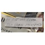 (10) 'DIFFERENT' VINTAGE CIGAR BOX LABELS-'1920-