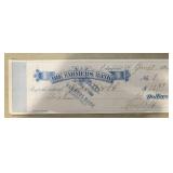 VINTAGE BANK CHECK-DATED '1895'/'THE FARMERS BANK