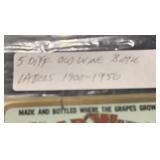 (5) 'DIFFERENT' VINTAGE WINE BOTTLE LABELS-
