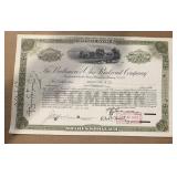 VINTAGE RAILROAD STOCK CERTIFICATE-'THE BALTIMORE