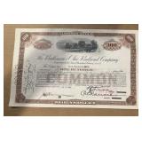VINTAGE RAILROAD STOCK CERTIFICATE-'THE BALTIMORE