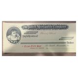 VINTAGE BANK CHECK-DATED 'UNUSED'/'THE ISDELL