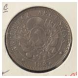 'RARE' 1887 ARGENTINA COIN ***KEY DATE*** (VF)
