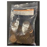 (BAG OF 50) LINCOLN WHEAT  BACK CENTS (1940-58-P&D