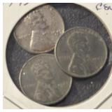 (3) 1943-P&D ***ZINC*** CENTS (IN 2x2's)