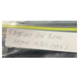 (5) 'DIFFERENT' VINTAGE GIN BOTTLE LABELS-