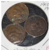 (3) INDIAN HEAD CENTS ***IN 2x2's*** (1901-02-06)