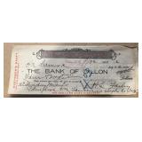 VINTAGE BANK CHECK-DATED '1910'/'THE BANK OF