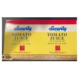 (40 COUNT) VINTAGE CAN LABEL-SECURITY-TOMATO JUICE