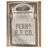 VINTAGE RAILROAD STOCK CERTIFICATE-'THE