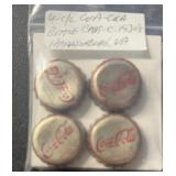 (4 COUNT) COCAL-COLA BOTTLE CAP-'HARRISBURG, VA'/
