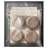 (4 COUNT) COCAL-COLA BOTTLE CAP-'HARRISBURG, VA'/