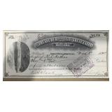 VINTAGE BANK CHECK-DATED '1894'/'THE TREASURER OF